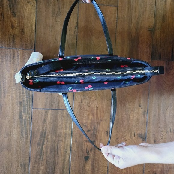 Kate Spade Women's The Little Belt Black Red Cherry Satchel Shoulder Handbag - Picture 8 of 14